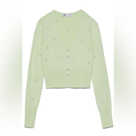 ZARA EMBROIDERED FLOWER JACKET - Picture 2 of 7